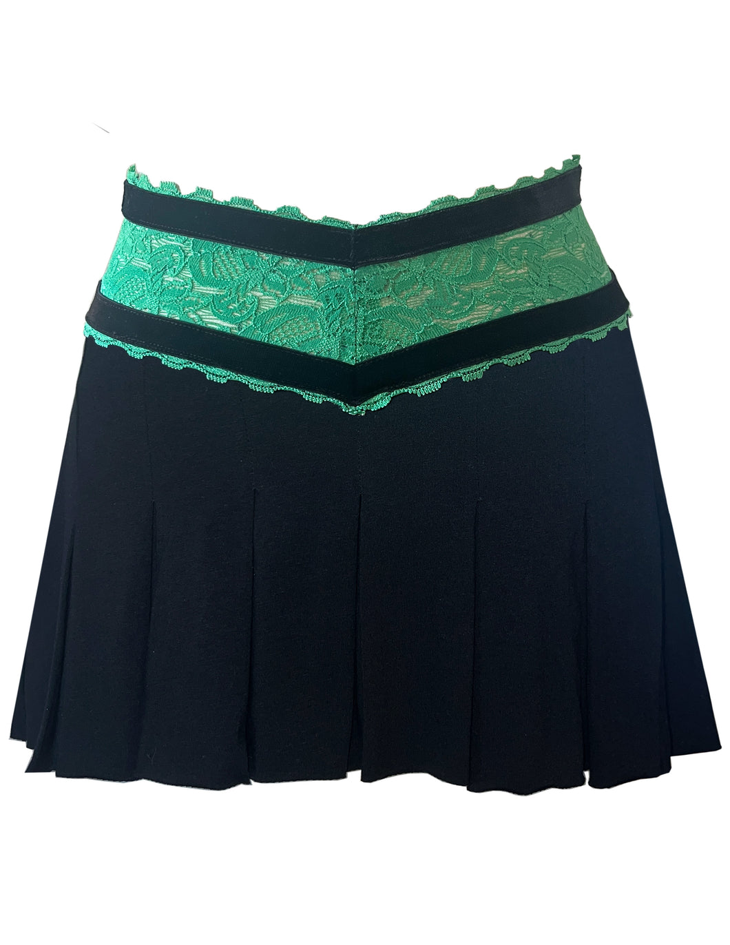 Cheer mini skirt with Green Lace